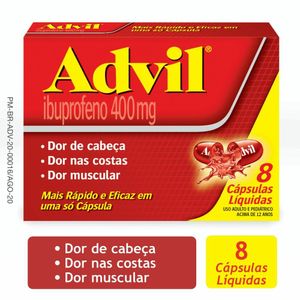 Advil Extra Alívio 400mg 8 Cápsulas