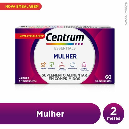 Suplemento Alimentar Centrum Mulher Essentials 60 Comprimidos