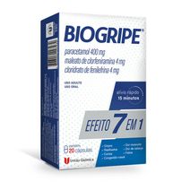 Biogripe 400mg + 4mg + 4mg União Química 7 Em 1 20 Cápsulas