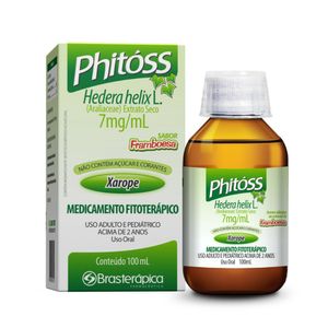 Phitóss 7mg/ml Brasterápica Xarope Framboesa 100ml