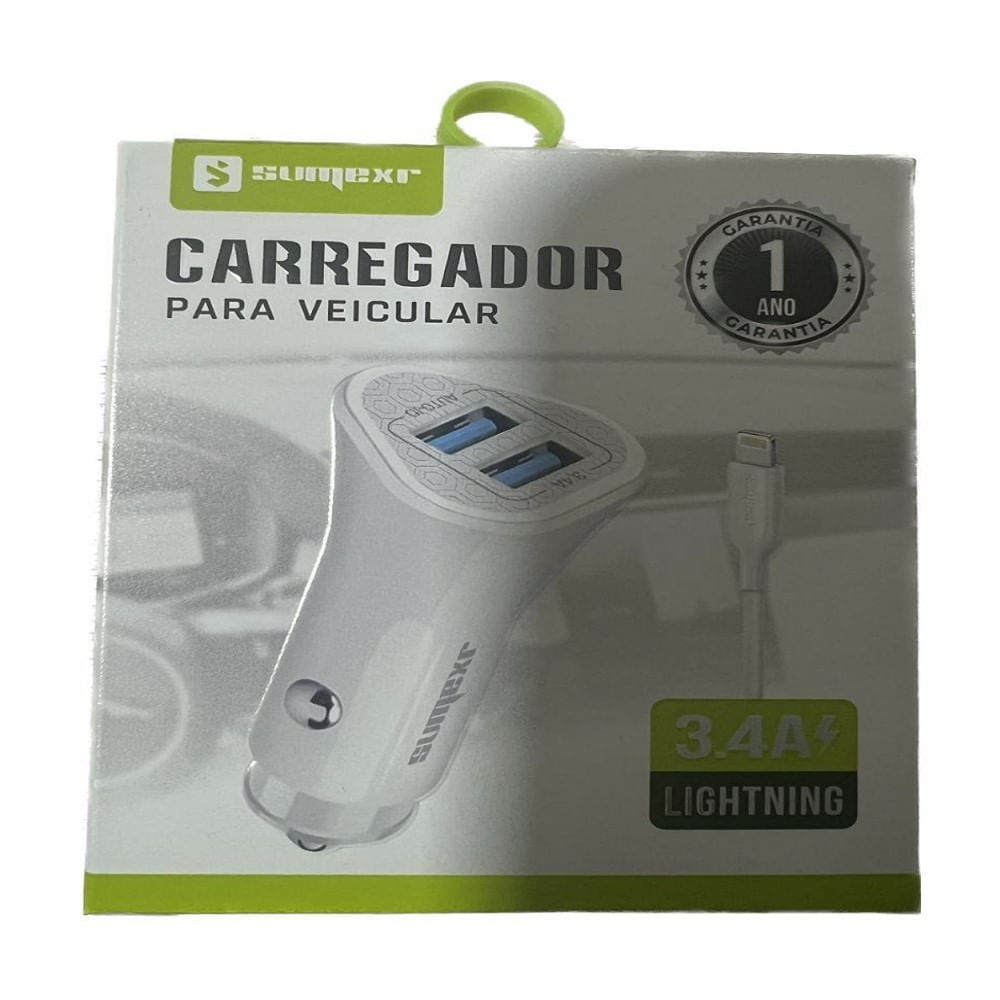 Carregador Para Veicular Sumexr Lightning SX C20 16 3.4A