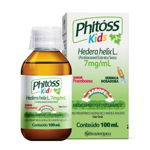 Phitoss Kids 7mg/ml Xarope Framboesa 100ml + 1 Seringa Dosadora