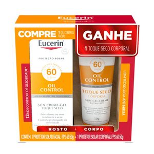 Kit Eucerin Oil Control Protetor Solar Facial FPS60 50g + Protetor Solar Corporal FPS60 50g