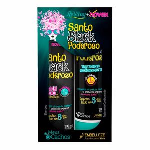 Kit Novex Vitay Santo Black Poderoso Shampoo 300ml + Tratamento Condicionante 300ml