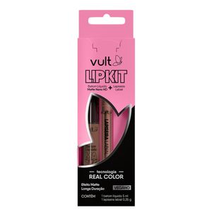 Kit Vult Lipkit Batom Líquido Matte Nano Hd Bronze 5ml + Lapiseira Labial Bronze 0,35ml