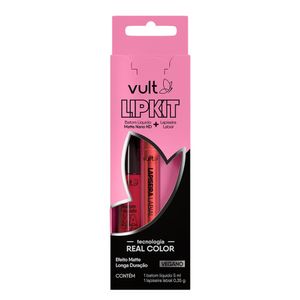 Kit Vult Lipkit Batom Líquido Matte Nano Hd Vermelho Rubi 5ml + Lapiseira Labial Vermelha Rubi 0,35ml