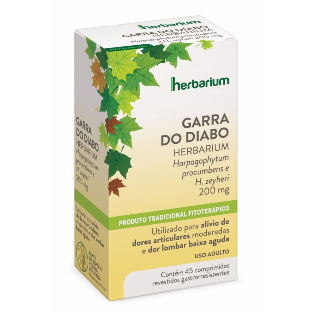 Garra Do Diabo 200mg Herbarium 45 Comprimidos