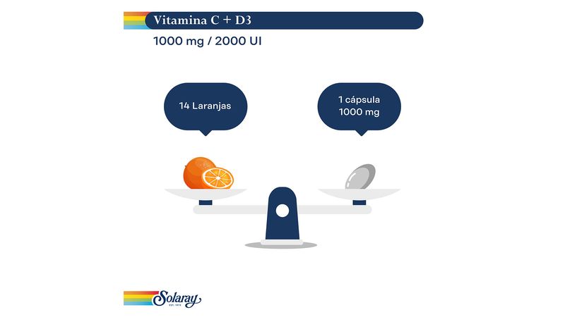 Vitamina C 500 mg - Ação Prolongada - Solaray