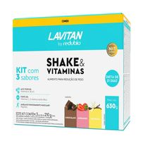 Shake & Vitaminas Lavitan By Redubío Sabores Baunilha + Chocolate + Morango 3 Sachês De 210g Cada