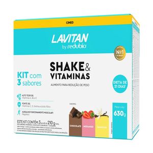 Shake & Vitaminas Lavitan By Redubío Sabores Baunilha + Chocolate + Morango 3 Sachês De 210g Cada