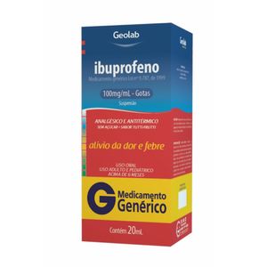 Ibuprofeno 100mg/ml Geolab Suspensão Gotas 20ml