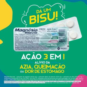 Magnésia Bisurada Sabor Menta 10 Pastilhas