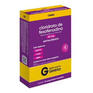 Cloridrato de Fexofedina 60mg Cimed 10 comprimidos revestidos