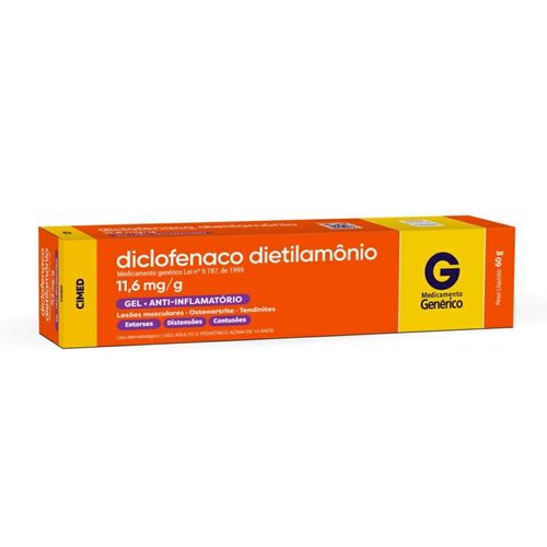 Diclofenaco de Dietilamonio 11,6mg Cimed Gel bisnaga 60g