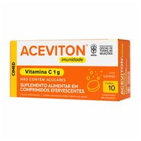 Suplemento Alimentar Aceviton 1g Imunidade Vitamina C 10 Comprimidos Efervecentes