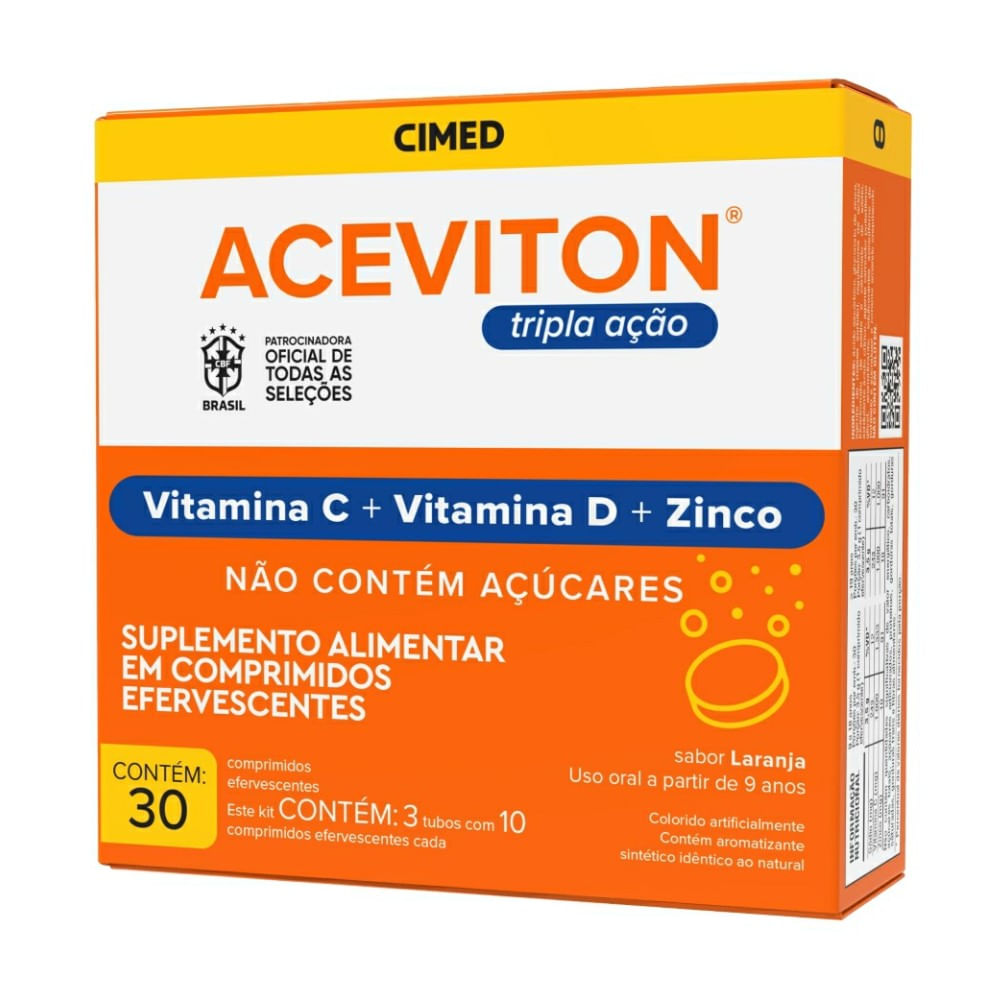 Suplemento Alimentar Cimed Aceviton Tripla Ação 30 Comprimidos Efervescente