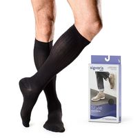 Meia 3/4 Panturrilha Sigvaris Men Actitud 15-20mmHg Preta M 1 Par