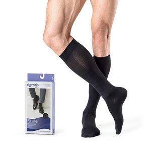 Meia 3/4 Panturrilha Sigvaris Men Style Urban 15-20mmHg Preta G 1 Par