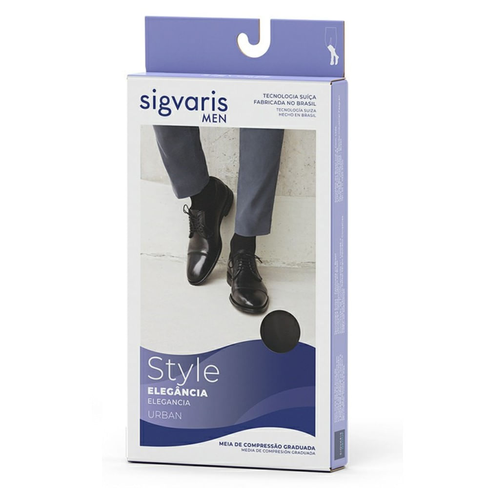 Meia Compressão Sigvaris Men Style Urban Colors 20-30mmHg Azul P 1 Par