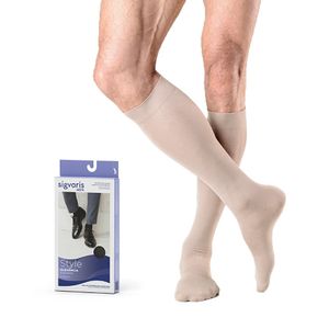 Meia 3/4 Panturrilha Sigvaris Men Style Urban 193B 15-20mmHg Bege G 1 Par