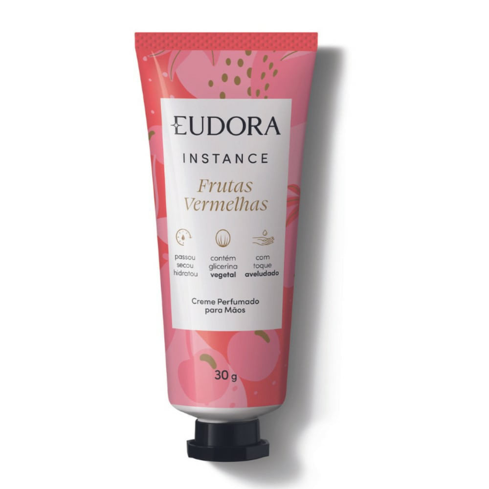 Creme Perfumado Para Mãos Eudora Instance Frutas Vermelhas 30g