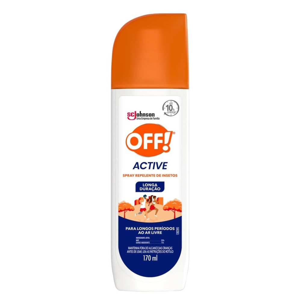 Repelente Spray Off Active Longa Duração 170ml Drogaria Venancio