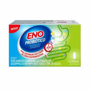 Suplemento Alimentar Eno Probiótico para Saúde Gastrointestinal 10 cápsulas