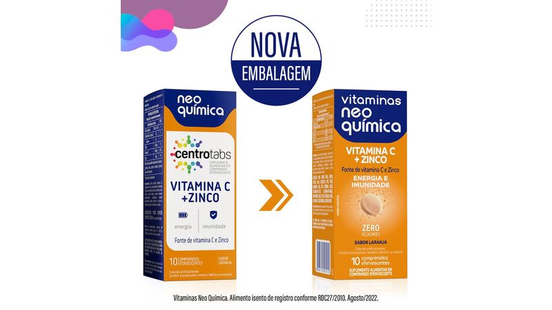 Vitamina Neo Química Vit C 10 comprimidos Efervescentes - Drogaria