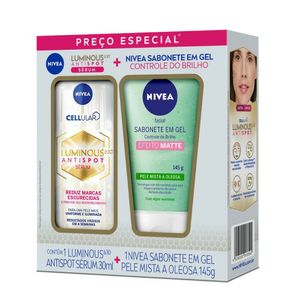 Kit Nivea Sérum Facial Cellular Luminous 630 Antispot 30ml + Sabonete Em Gel Controle Do Brilho 145g