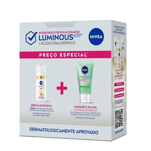 Kit Nivea Sérum Facial Cellular Luminous 630 Antispot 30ml + Sabonete Em Gel Controle Do Brilho 145g