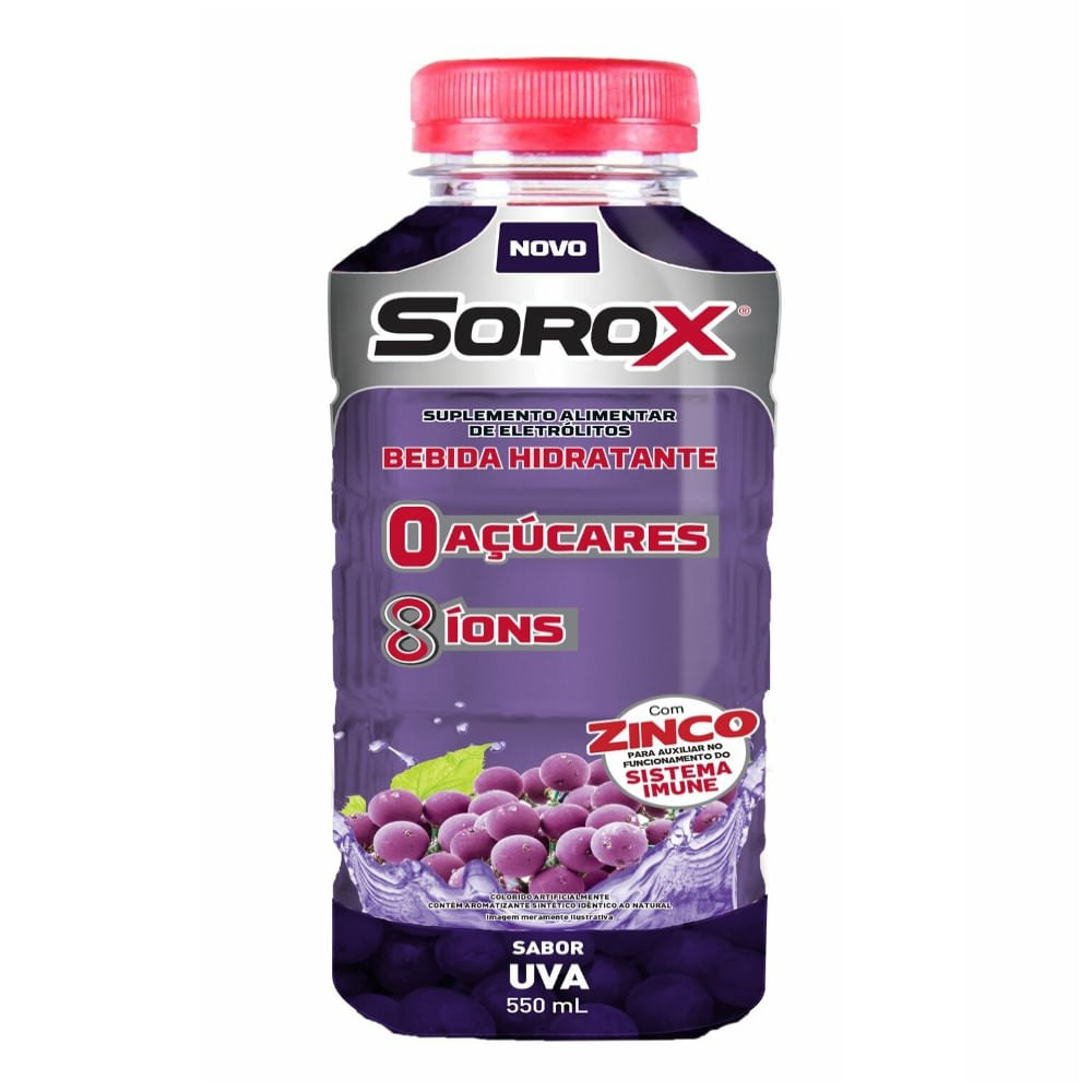 Bebida Hidratante Sorox 8 Íons Uva 550ml - Drogaria Venancio