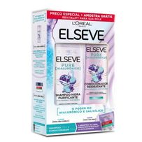 Kit Elseve Pure Hialurônico Shampoo 375ml + Condicionador 170ml + 1 Amostra Gel Creme Preenchedor Revitalift 1,5ml