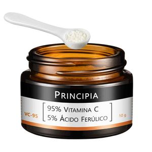 Vitamina C Pura 95% + 5% Ácido Ferúlico Principia Vc-95 Pó Ultrafino