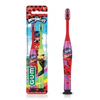 Escova Dental Infantil GUM Miraculous Suave Macia Com Ventosa 2 Unidades