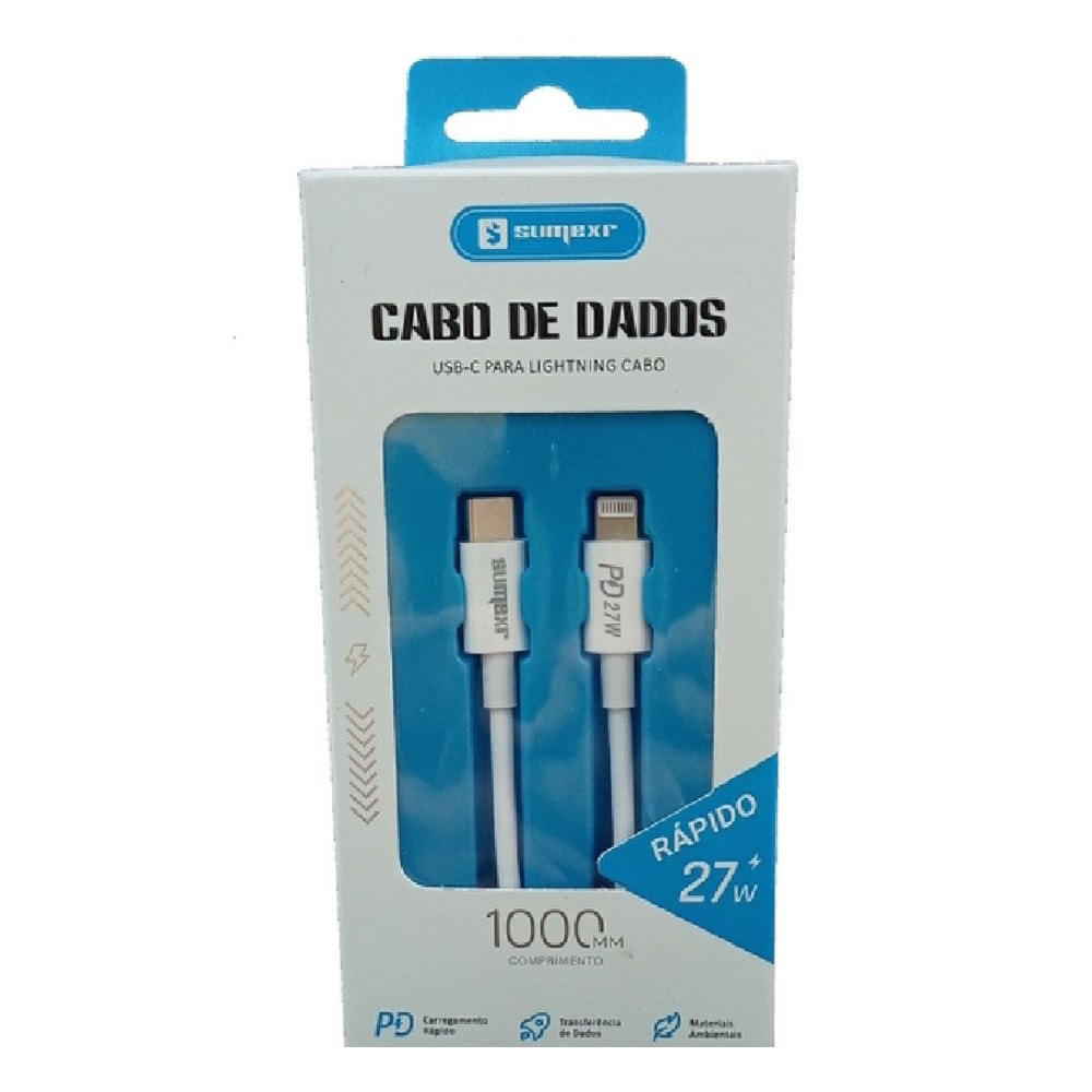 Cabo de Carregador Sumexr Cabo Tipo C / Lightning 27W SX B11 CL 1 Unidade