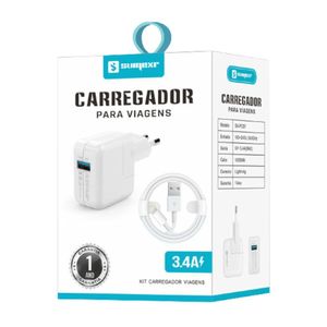 Carregador Para Viagens Sumexr Cabo Lightning / Usb 3.4a SX FC57 1 Unidade