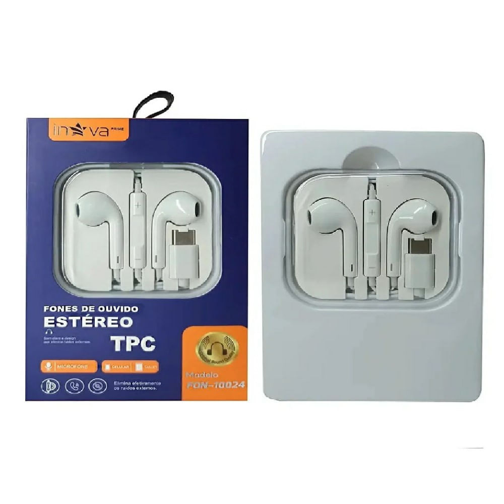 Fone De Ouvido Estéreo Inova Fon-10024 Tipo C 1 Unidade