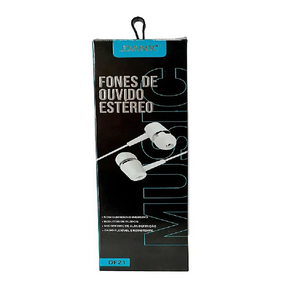 Fone De Ouvido Estéreo Danx Com Microfone DF21 1 Unidade