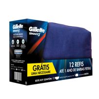 Carga para Aparelho de Barbear Gillette Mach3 12 Unidades + Necessaire 1 Unidade