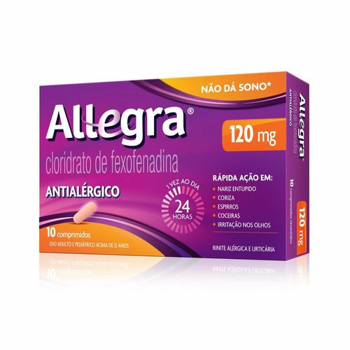 Antialérgico Allegra 120mg 10 Comprimidos