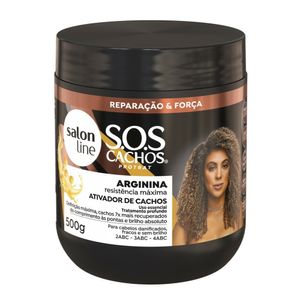 Ativador de Cachos Salon Line SOS Cachos Arginina Resistência Máxima 500g
