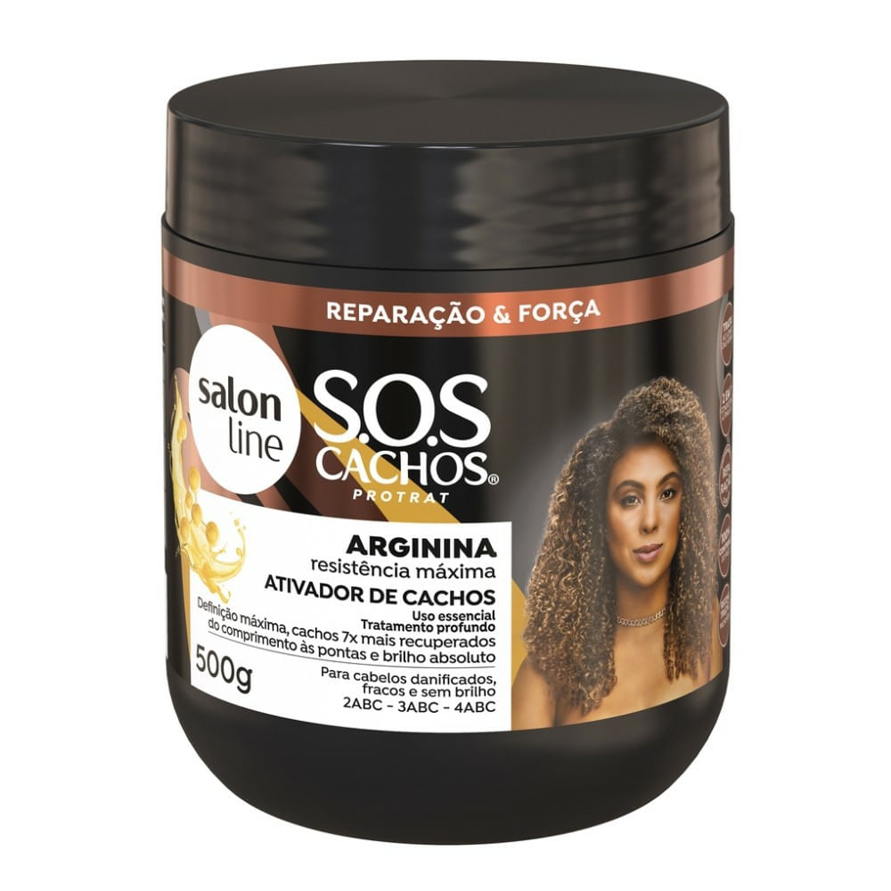 Ativador de Cachos Salon Line SOS Cachos Arginina Resistência Máxima 500g