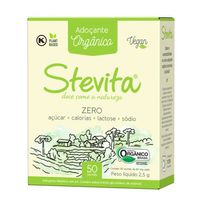 Adoçante Dietético Em Pó Stevita Orgânico 50 Envelopes de 50mg Cada