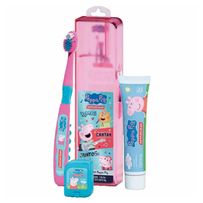 Kit DentalClean Peppa Pig Infantil 1 Escova Dental + 1 Gel Dental 50g + 1 Fio Dental 25m