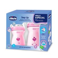 Kit Mamadeira Chicco Step Up Rosa 150ml + 330ml