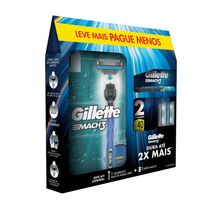 Aparelho de Barbear Gillette Mach3 Acqua-Grip 1 Unidade + 2 Cargas