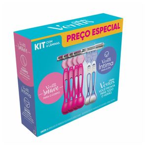 Kit Gillette Venus Aparelho de Depilar Suave para o Corpo 4 Unidades + Aparelho de Depilar íntima 2 Unidades