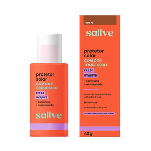 Protetor Solar Sallve FPS60 Cor 70 Toque Seco 40g