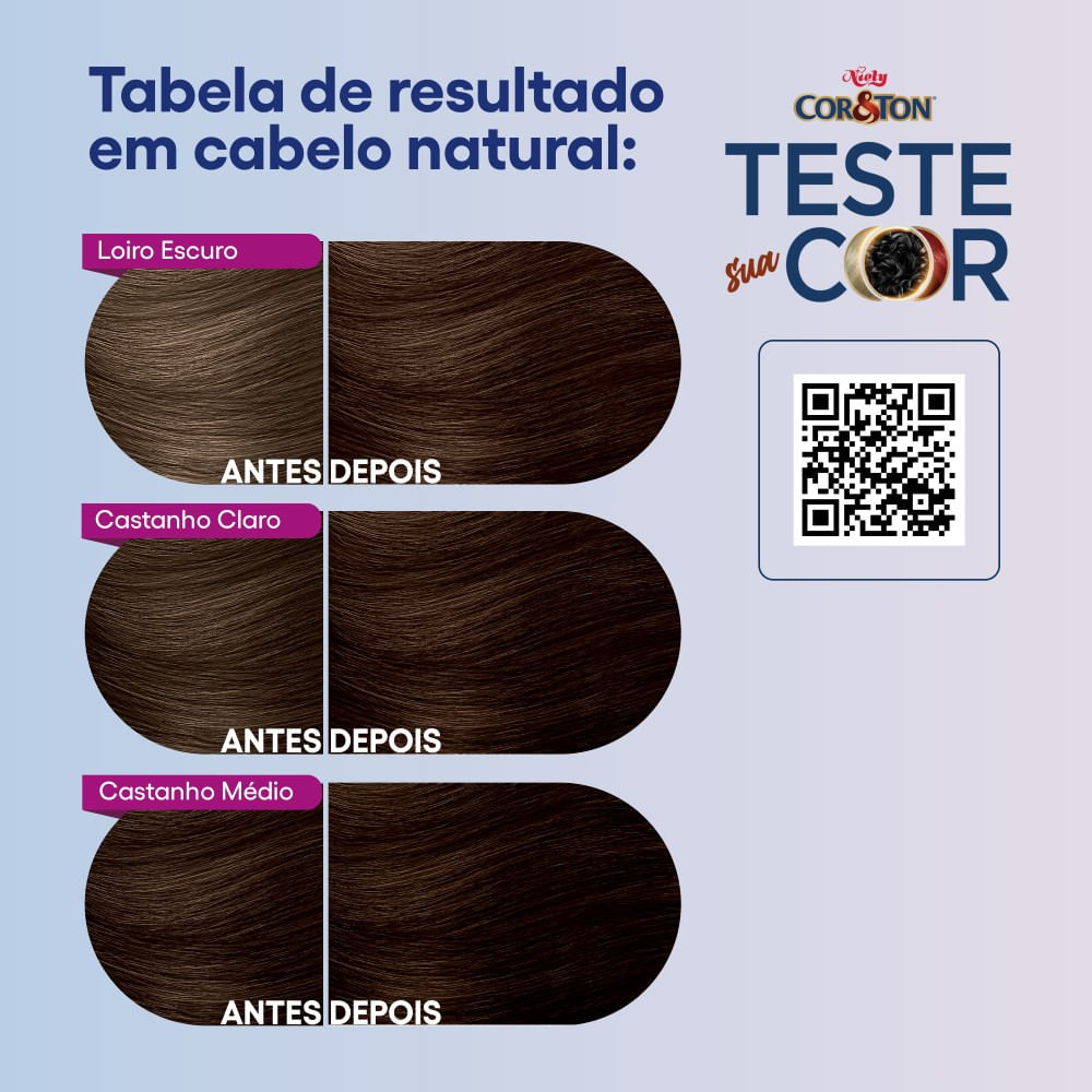 Tintura Niely Cor&Ton 0% Amônia 5.0 - Castanho Claro