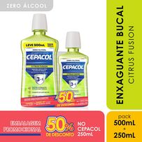 Enxaguante Bucal Cepacol 3em1 Citrus Fusion sem Álcool 750ml